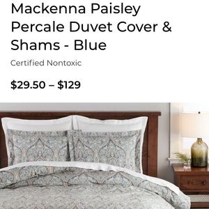 PotteryBarn Mackenna Paisley Duvet Cover & Shams
